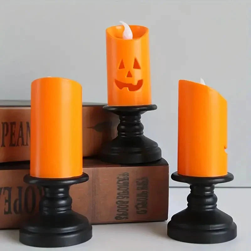 12-Pieces: Halloween LED Pumpkin Chandelier Candles __stock:200 Holiday Decor & Apparel refund_fee:1200 Warranty