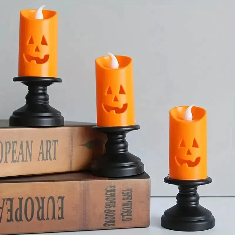 12-Pieces: Halloween LED Pumpkin Chandelier Candles __stock:200 Holiday Decor & Apparel refund_fee:1200 Warranty