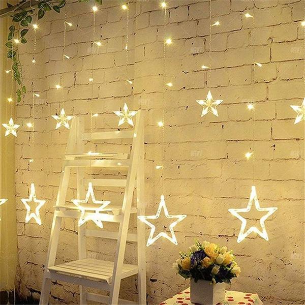 12 Stars 138 LED Curtain String Lights __stock:100 refund_fee:1200 String & Fairy Lights Warranty