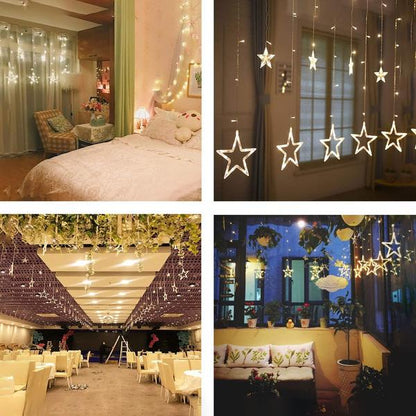 12 Stars 138 LED Curtain String Lights __stock:100 refund_fee:1200 String & Fairy Lights Warranty