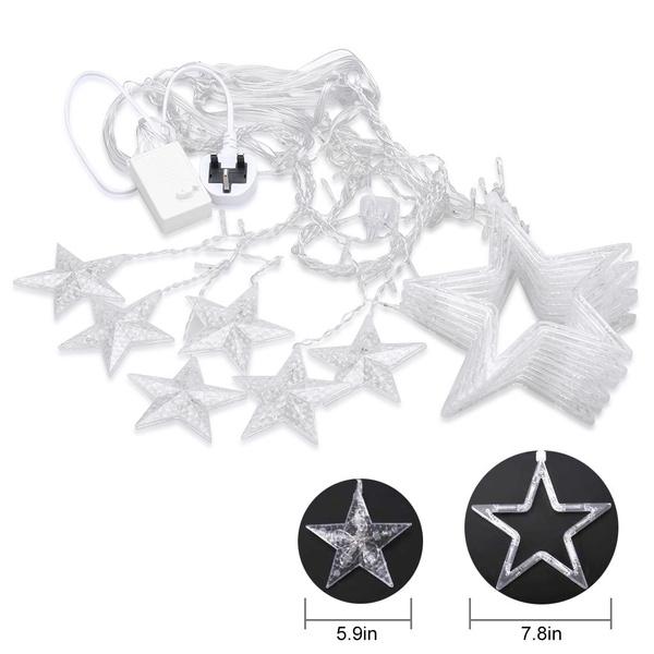 12 Stars 138 LED Curtain String Lights __stock:100 refund_fee:1200 String & Fairy Lights Warranty