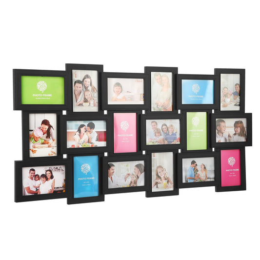12/18 Picture Frames Collage for Photos in 4" x 6" Glass Protection Black __stock:200 Furniture and Décor refund_fee:1800