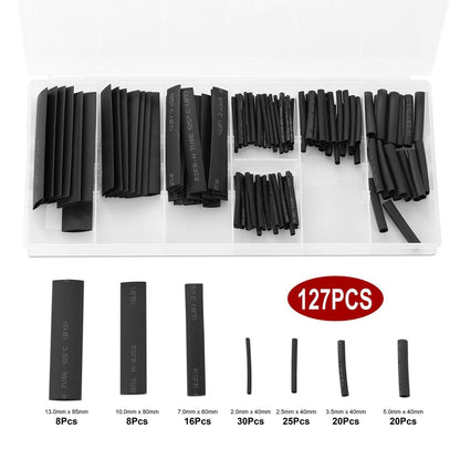 127-Piece: 2:1 Heat Shrink Tube Wire Wrap Assortment Set Home Improvement refund_fee:800