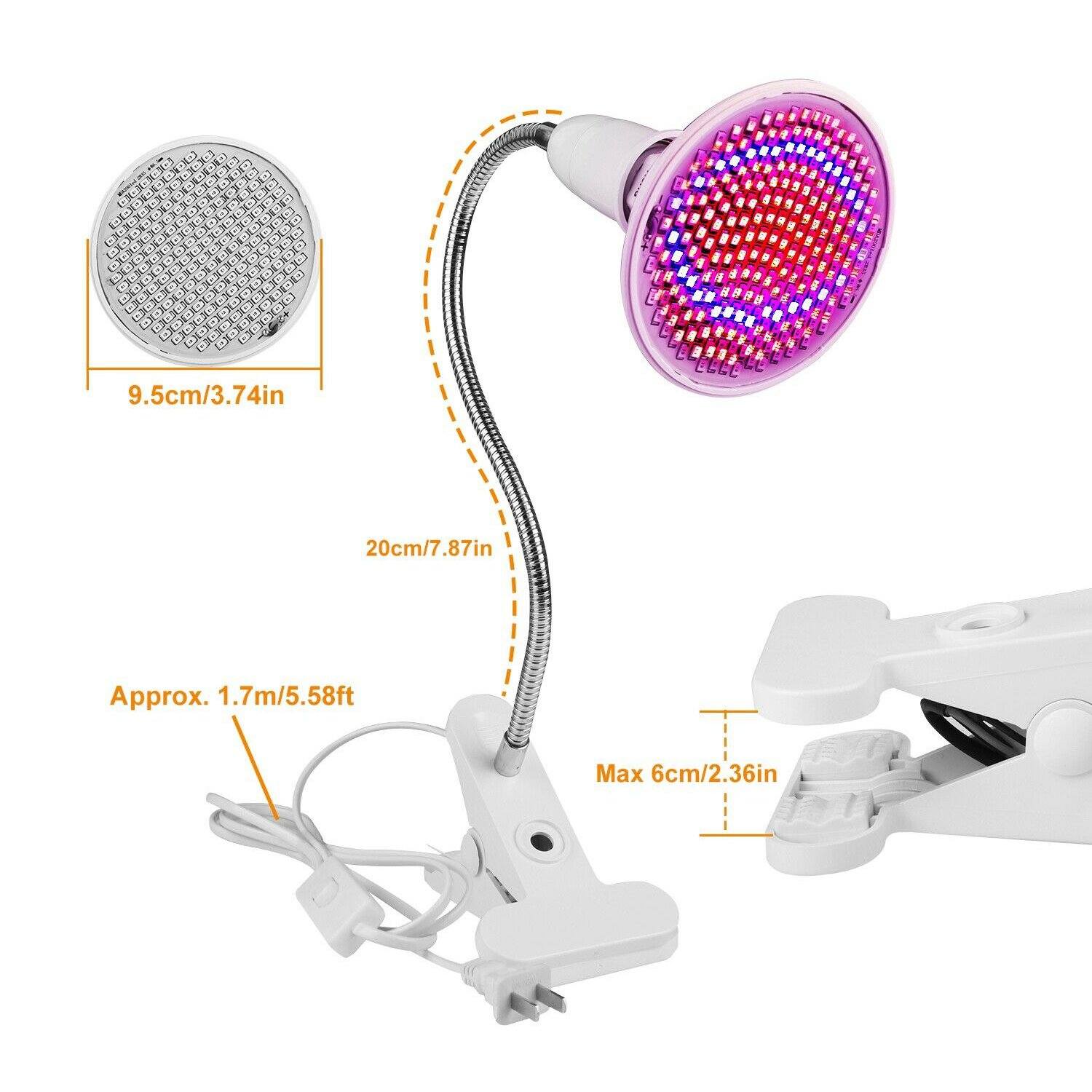 12W LED 360° Rotatable Plant Grow Light with Desk Clip __stock:250 Garden & Patio refund_fee:1200 Warranty