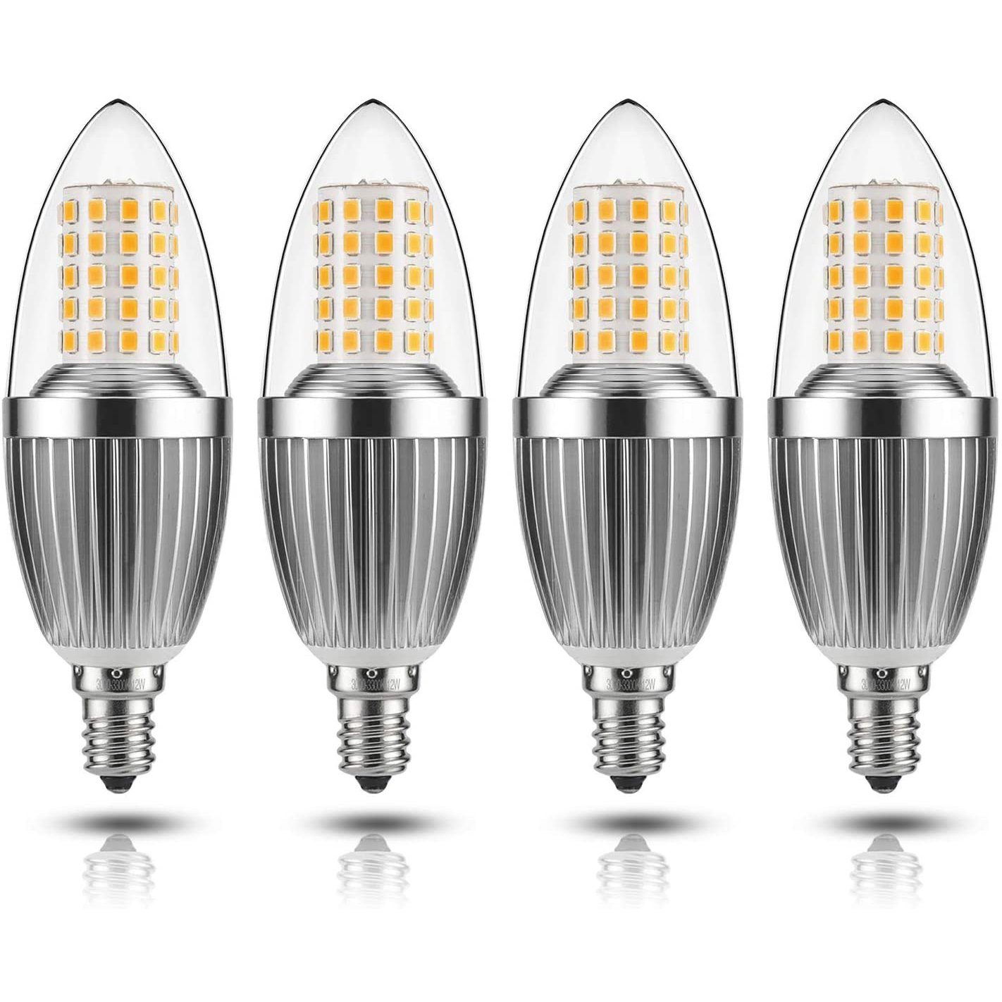 12W LED Candelabra Bulb Non-Dimmable 100-Watt Light Bulbs Equivalent Warm White __stock:200 Indoor Lighting refund_fee:1200 show-color-swatches Warranty