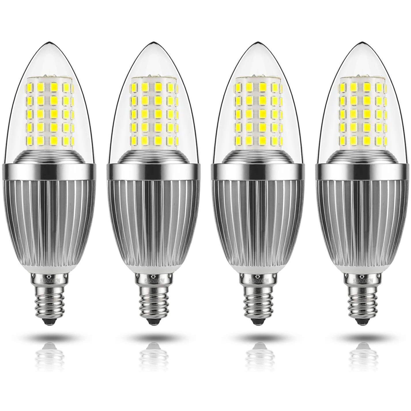 12W LED Candelabra Bulb Non-Dimmable 100-Watt Light Bulbs Equivalent Cool White __stock:200 Indoor Lighting refund_fee:1200 show-color-swatches Warranty