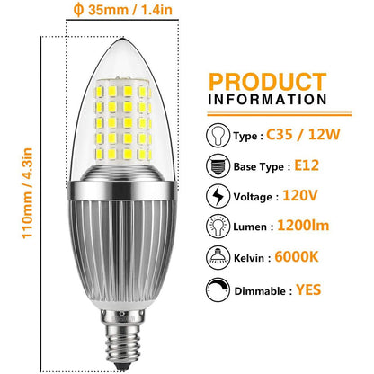 12W LED Candelabra Bulb Non-Dimmable 100-Watt Light Bulbs Equivalent __stock:200 Indoor Lighting refund_fee:1200 show-color-swatches Warranty