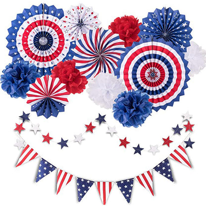 14-Piece: Patriotic Party Decorations Set __stock:200 Holiday Decor & Apparel refund_fee:1200