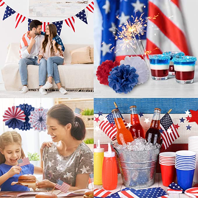 14-Piece: Patriotic Party Decorations Set __stock:200 Holiday Decor & Apparel refund_fee:1200