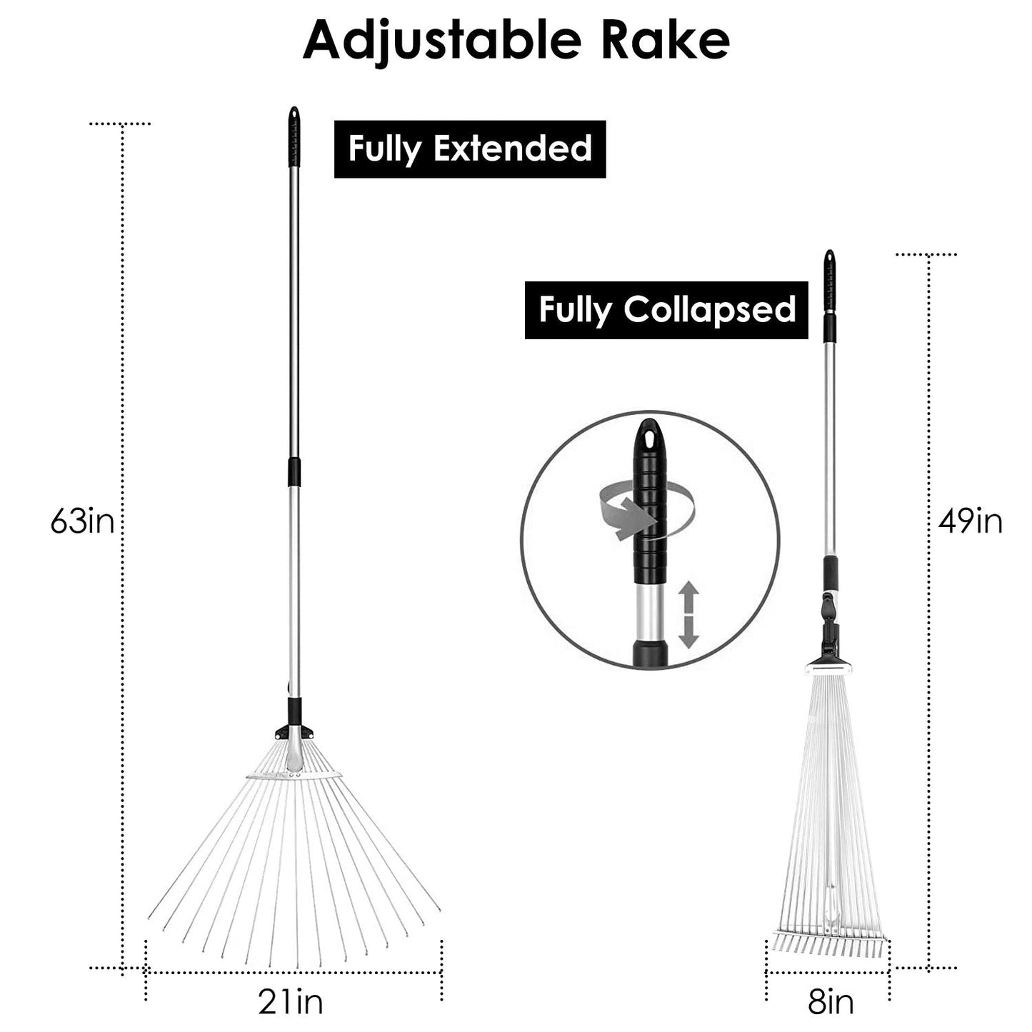 15-Teeth Expanding Stainless Steel Rake __stock:100 Garden & Patio Low stock refund_fee:1200