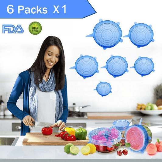 Silicone Stretch lid, 6PCS (Blue) kitchen Kitchen & Dining