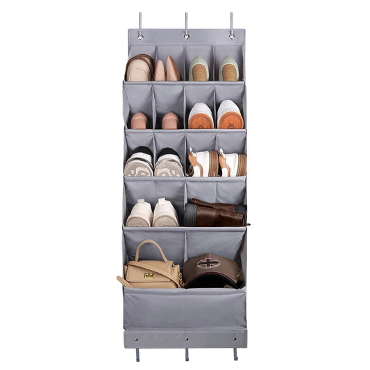 16 Pockets Over The Door Shoe Organizer 5 Tier with 6 Hooks __stock:50 Closet & Storage refund_fee:1200