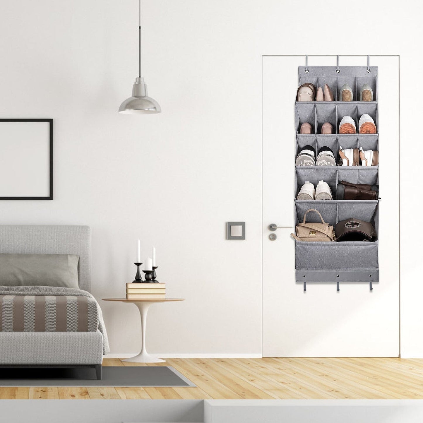 16 Pockets Over The Door Shoe Organizer 5 Tier with 6 Hooks __stock:50 Closet & Storage refund_fee:1200