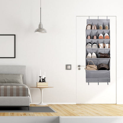 16 Pockets Over The Door Shoe Organizer 5 Tier with 6 Hooks __stock:50 Closet & Storage refund_fee:1200