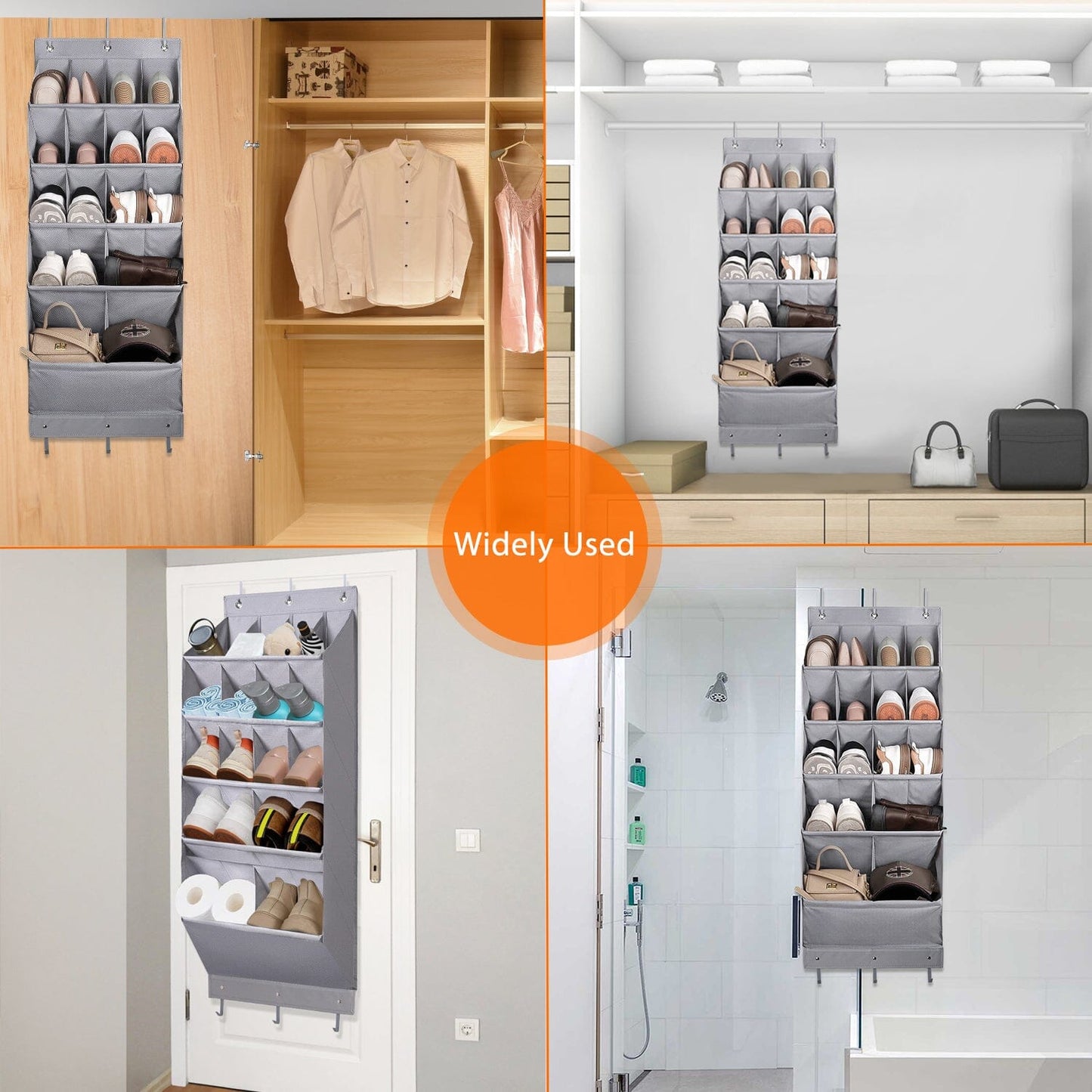 16 Pockets Over The Door Shoe Organizer 5 Tier with 6 Hooks __stock:50 Closet & Storage refund_fee:1200