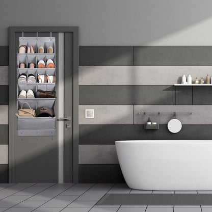 16 Pockets Over The Door Shoe Organizer 5 Tier with 6 Hooks __stock:50 Closet & Storage refund_fee:1200