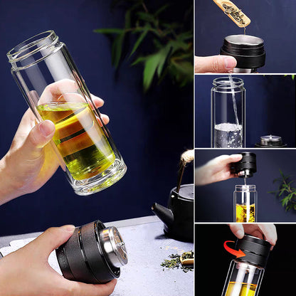 High-end Glass Tea Bottle with Infuser Kitchen & Dining