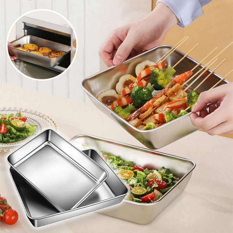 🔥Buy 1 Get 1 Free🔥Stainless Steel Square Plate Kitchen & Dining