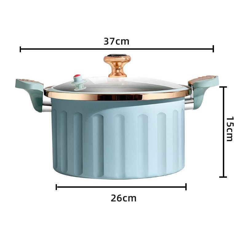 Non-stick Enamel Micro Pressure Cooker Blue Kitchen & Dining