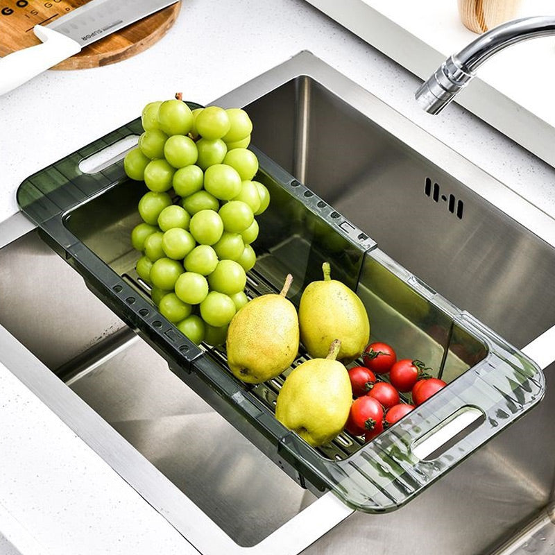 Retractable Vegetable Drainer Rack for Kitchen Green Kitchen & Dining