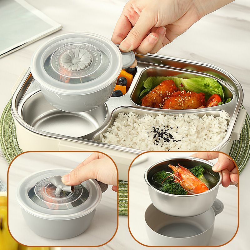 Microwaveable Stainless Steel Insulated Bento Box Kitchen & Dining