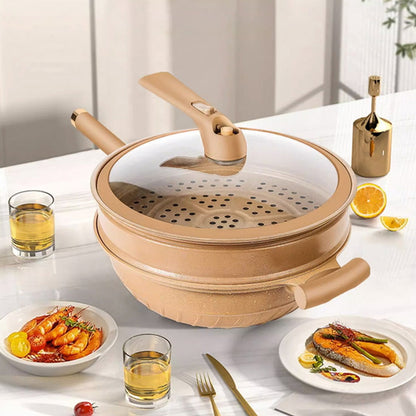 Non-Stick Wok With Steamer Basket Kitchen & Dining