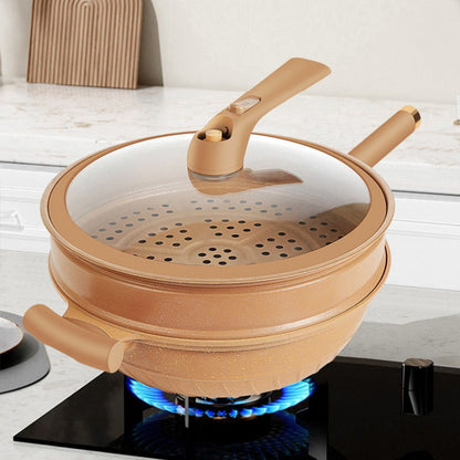 Non-Stick Wok With Steamer Basket Kitchen & Dining