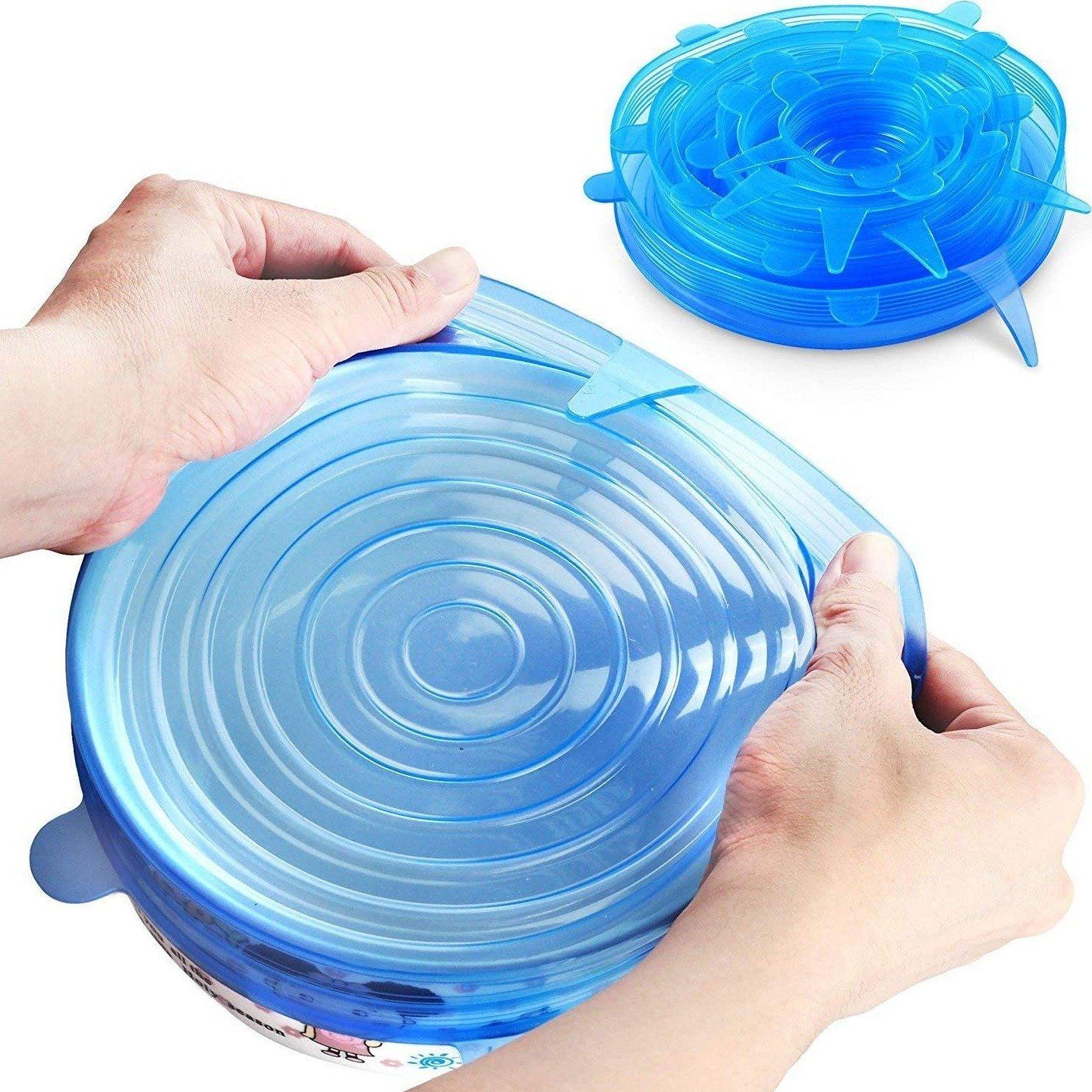 18-Pack: Stretchable Silicon Blue Cover Lid Kitchen & Dining refund_fee:800