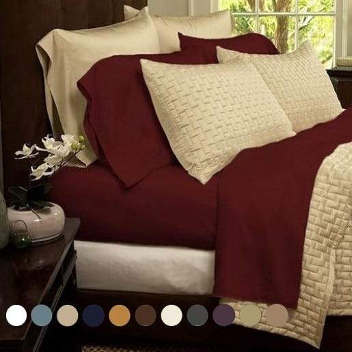 1800 Series Sheets Super-Soft Bamboo Fiber - Assorted Sizes Burgundy __label2:BOGO 30% OFF __stock:300 Bedding PriceCheck refund_fee:800