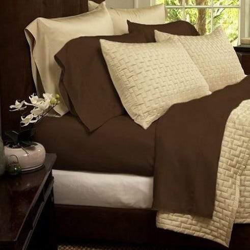 1800 Series Sheets Super-Soft Bamboo Fiber - Assorted Sizes Chocolate __label2:BOGO 30% OFF __stock:300 Bedding PriceCheck refund_fee:800