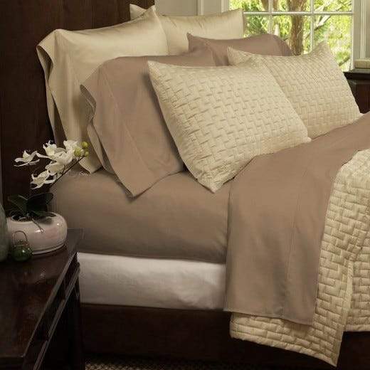 1800 Series Sheets Super-Soft Bamboo Fiber - Assorted Sizes Taupe __label2:BOGO 30% OFF __stock:300 Bedding PriceCheck refund_fee:800