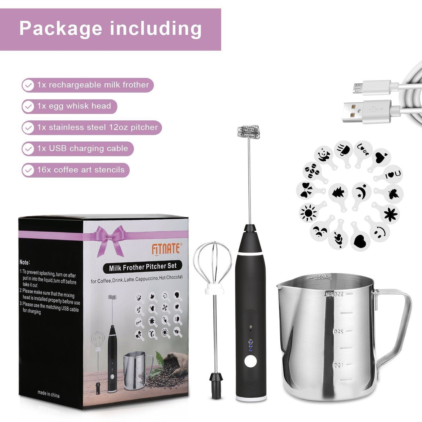 19-Pack: USB Electric Milk Coffee Frother Pitcher Set __stock:50 Kitchen & Dining Low stock refund_fee:1200 Warranty