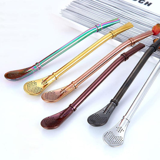 Coffee Spoon Stainless Steel Drinking Straw kitchen Kitchen & Dining