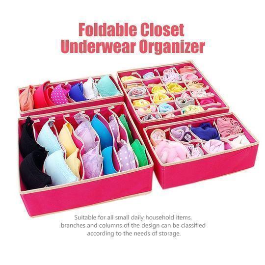 Foldable Closet Underwear Organizer(4 pics/1 Set) Closet & Storage storage