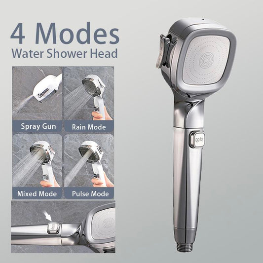 4-mode Handheld Pressurized Shower Head with Pause Switch bathroom