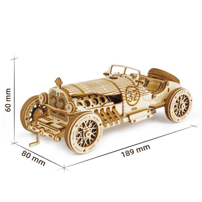 Super Wooden Mechanical Model Puzzle Set Grand Prix Car Furniture and Décor toys