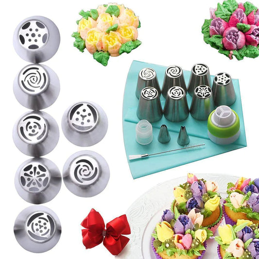 Stainless steel spout set (13 pieces) for cupcakes and cake decoration action kitchen Kitchen & Dining