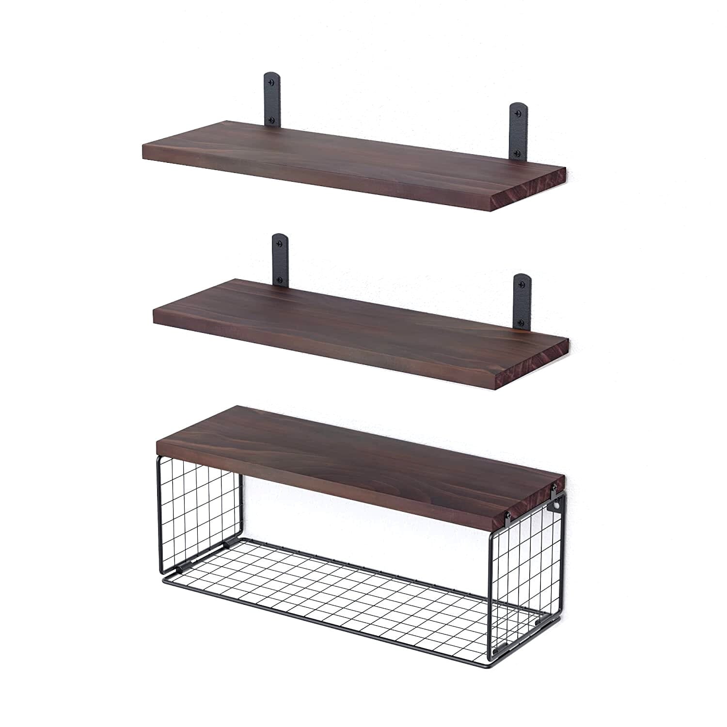 2-in-1 Floating Shelves Wall Mounted with Storage Basket __stock:50 Furniture and Décor refund_fee:1200