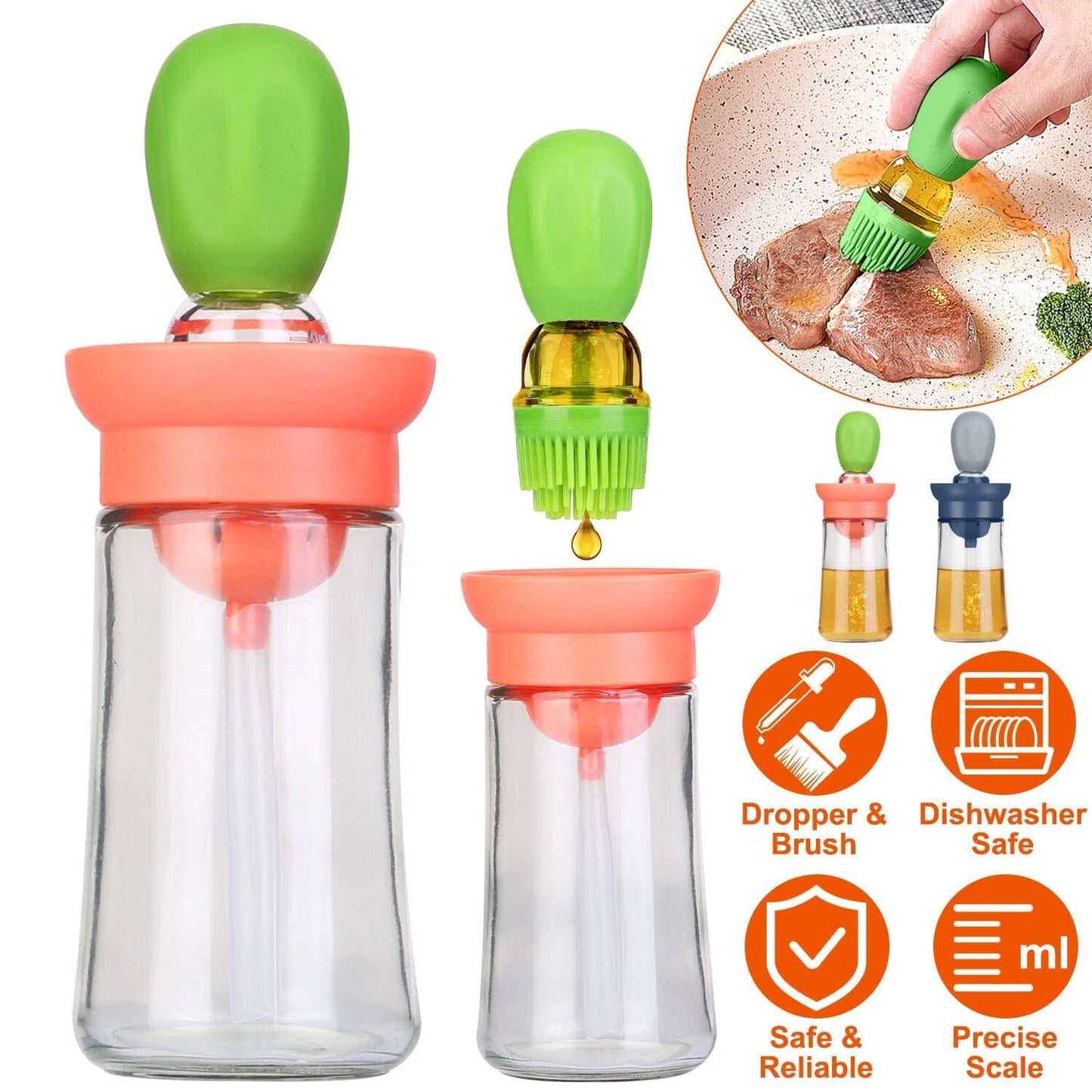 2-in-1 Glass Olive Oil Dispenser with Silicone Dropper __stock:50 Kitchen & Dining Low stock refund_fee:800 show-color-swatches