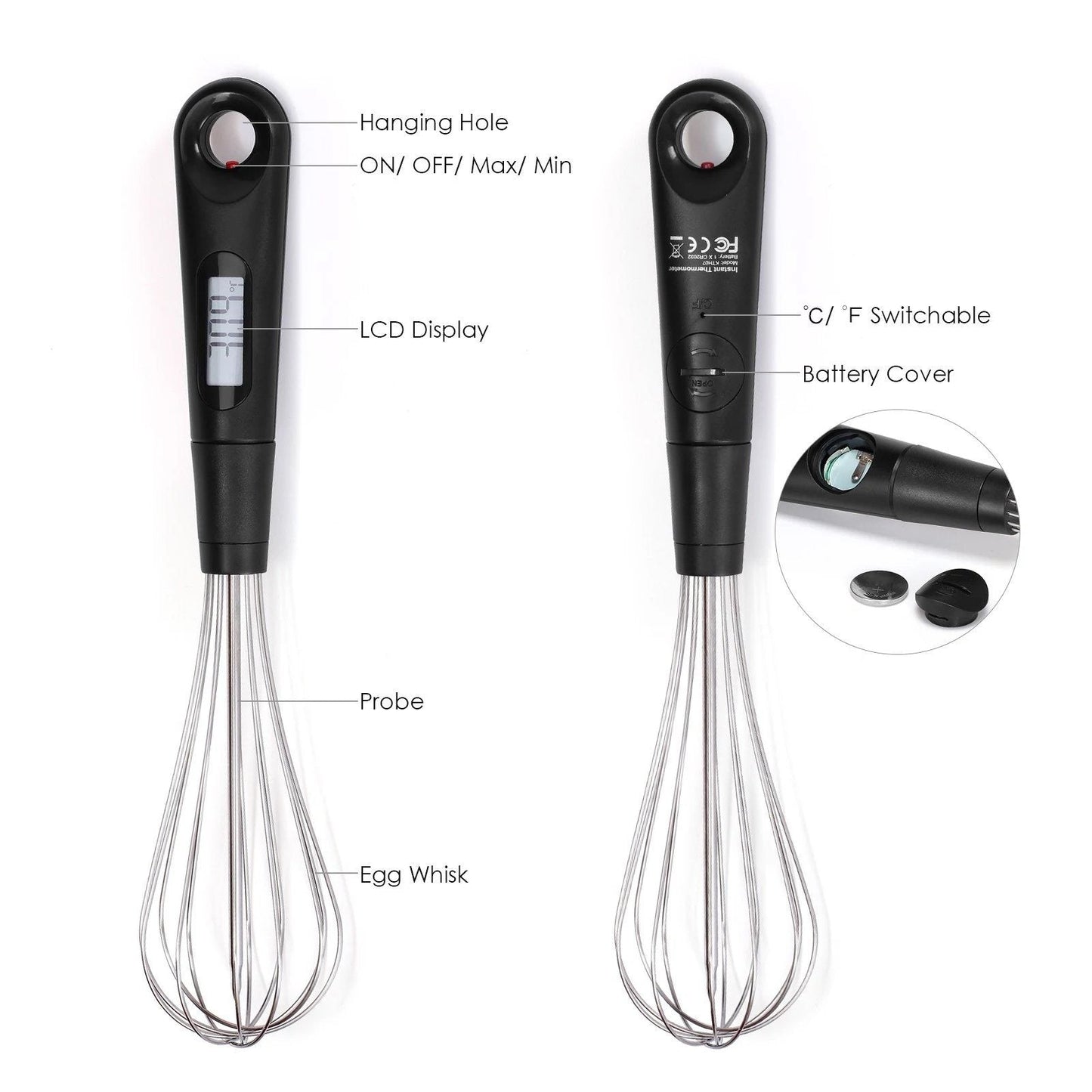 2-in-1 Instant Read Food Thermometer and Egg Whisk Kitchen & Dining refund_fee:1200