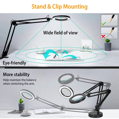 2-in-1 LED Magnifier Desk Lamp with 8x Magnifying Glass __stock:100 Indoor Lighting refund_fee:1200 Warranty