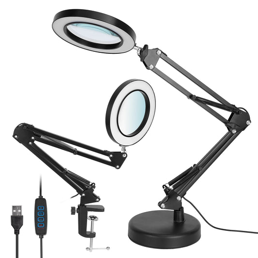 2-in-1 LED Magnifier Desk Lamp with 8x Magnifying Glass __stock:100 Indoor Lighting refund_fee:1200 Warranty