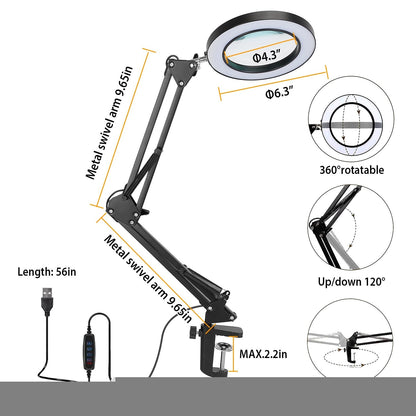 2-in-1 LED Magnifier Desk Lamp with 8x Magnifying Glass __stock:100 Indoor Lighting refund_fee:1200 Warranty