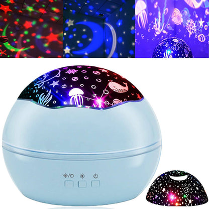 2-in-1 Ocean Star Night Light Projector Lamp 360 Degree Rotating Blue __stock:100 Indoor Lighting refund_fee:1200 Warranty