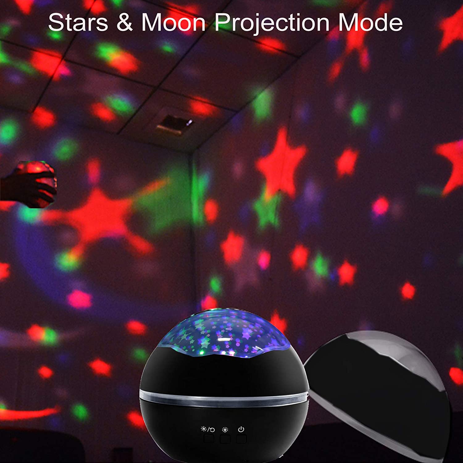 2-in-1 Ocean Star Night Light Projector Lamp 360 Degree Rotating __stock:100 Indoor Lighting refund_fee:1200 Warranty