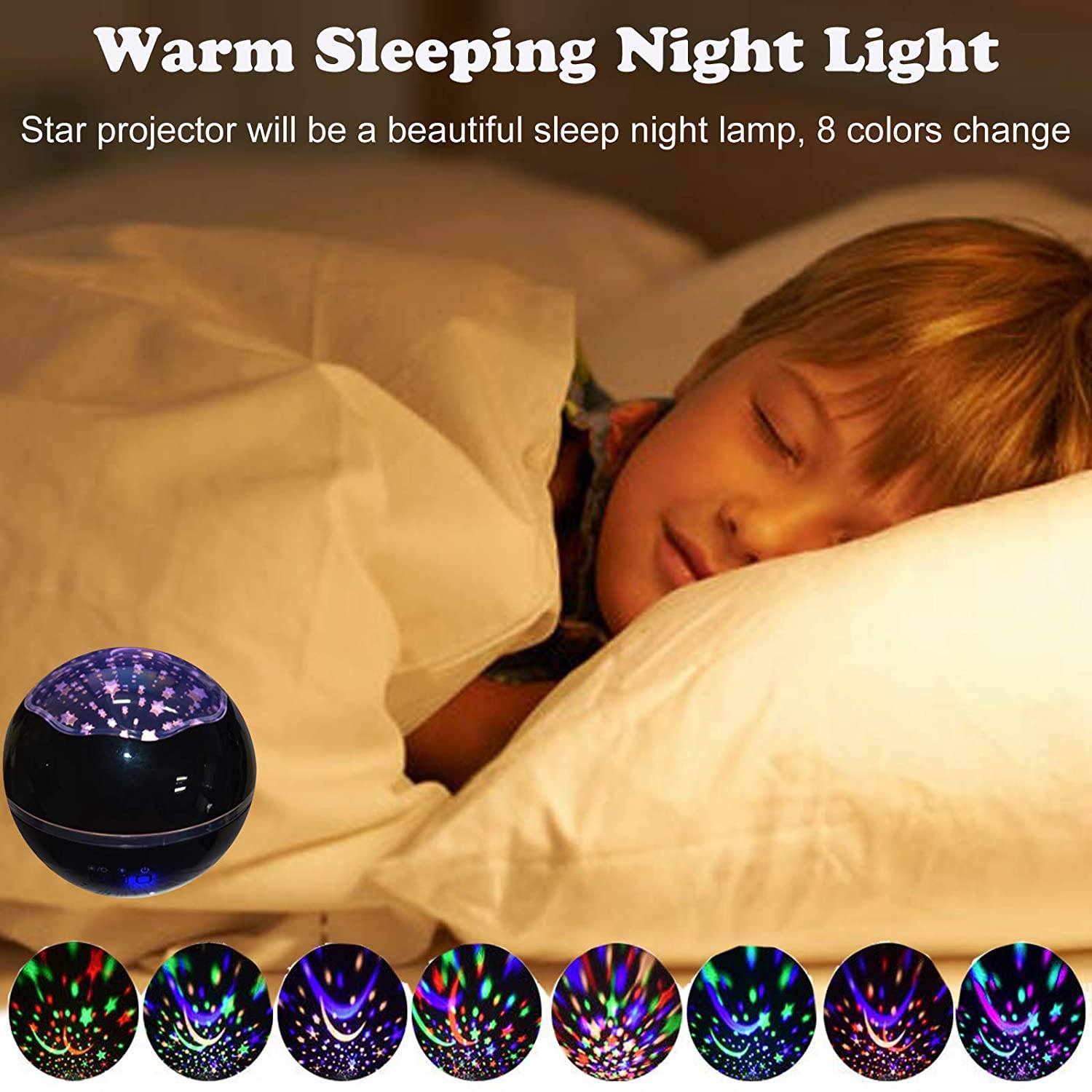 2-in-1 Ocean Star Night Light Projector Lamp 360 Degree Rotating __stock:100 Indoor Lighting refund_fee:1200 Warranty