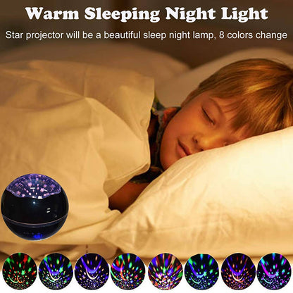 2-in-1 Ocean Star Night Light Projector Lamp 360 Degree Rotating __stock:100 Indoor Lighting refund_fee:1200 Warranty