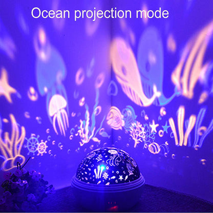 2-in-1 Ocean Star Night Light Projector Lamp 360 Degree Rotating __stock:100 Indoor Lighting refund_fee:1200 Warranty