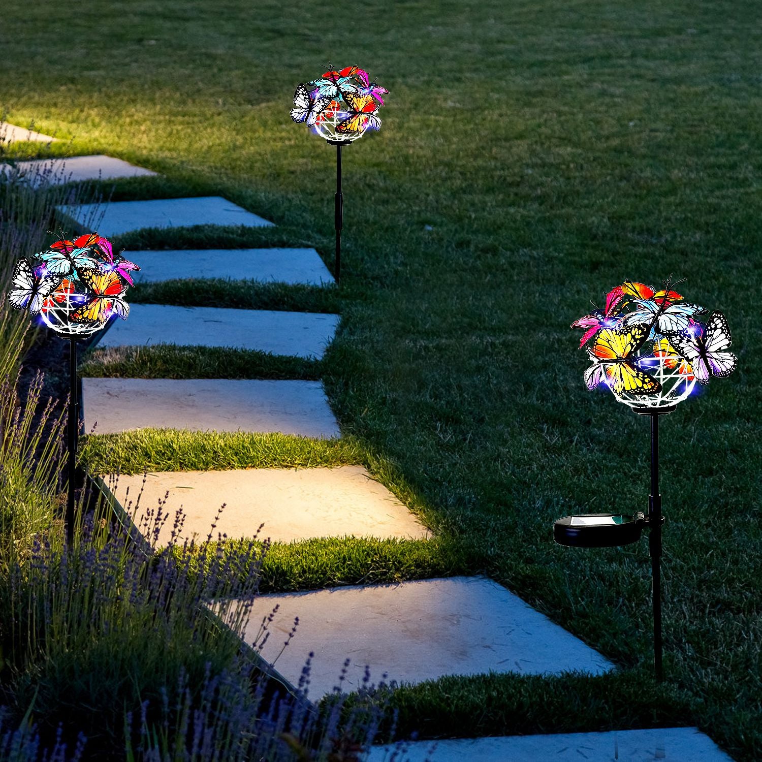 2-in-1 Outdoor Butterfly Solar Light Yard Stake __stock:50 Low stock Outdoor Lighting refund_fee:1200 Warranty