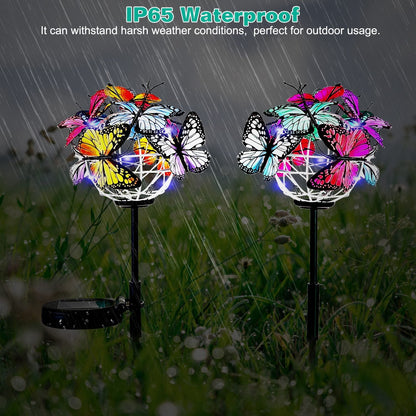 2-in-1 Outdoor Butterfly Solar Light Yard Stake __stock:50 Low stock Outdoor Lighting refund_fee:1200 Warranty